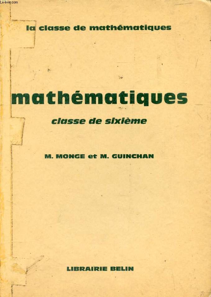 MATHEMATIQUES, CLASSE DE 6e