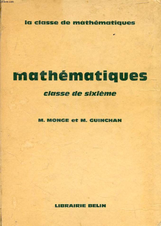 MATHEMATIQUES, CLASSE DE 6e