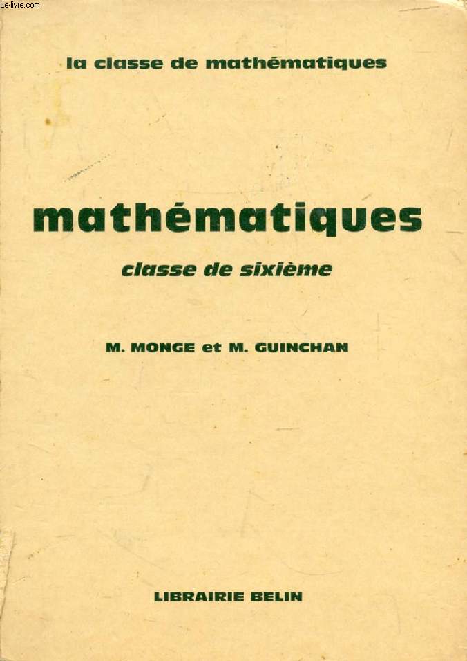 MATHEMATIQUES, CLASSE DE 6e