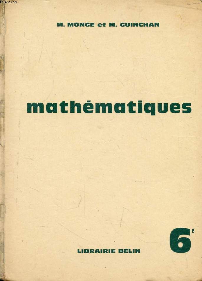 MATHEMATIQUES, CLASSE DE 6e