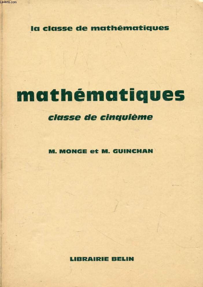MATHEMATIQUES, CLASSE DE 5e