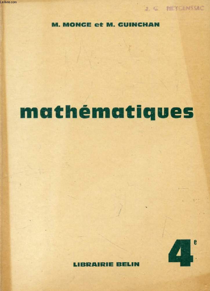 MATHEMATIQUES, CLASSE DE 4e