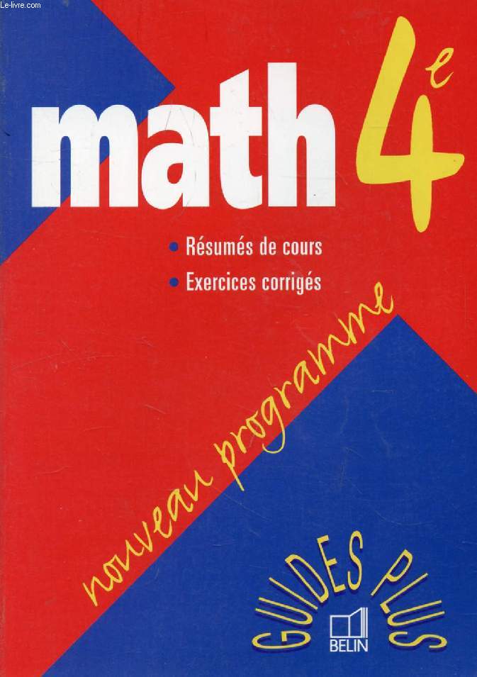 MATH 4e, NOUVEAU PROGRAMME