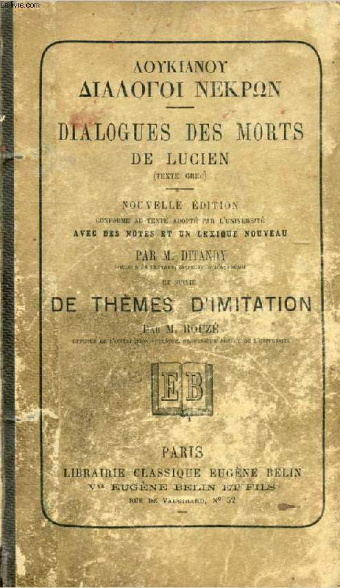 DIALOGUES DES MORTS DE LUCIEN (TEXTE GREC)