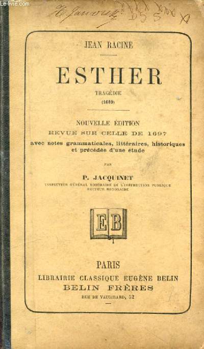 ESTHER, Tragdie (1689)