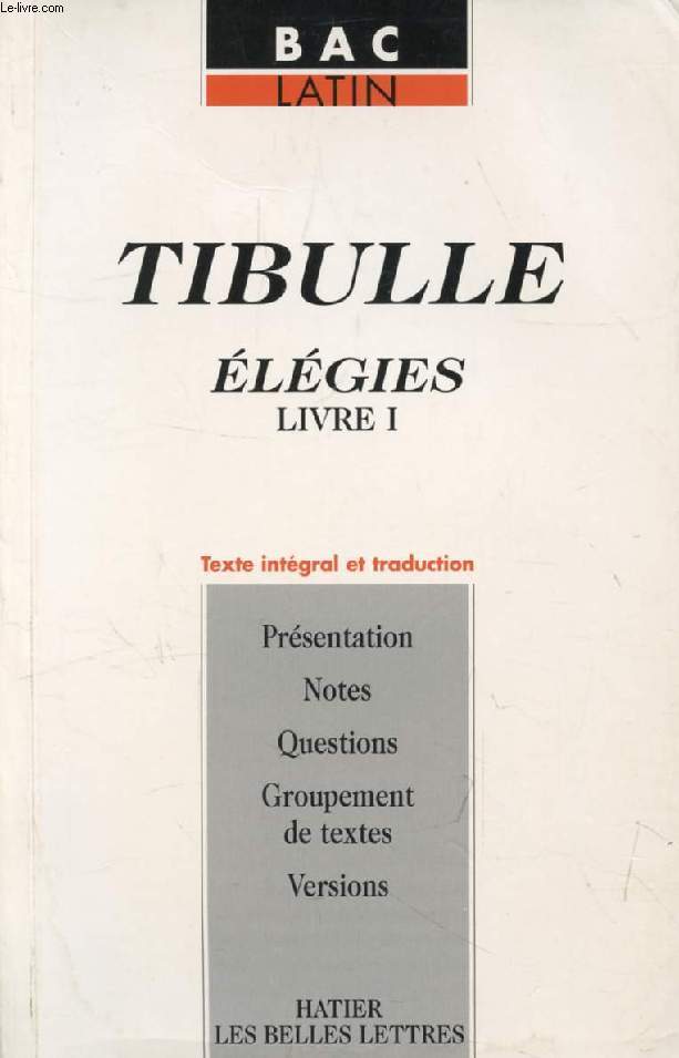 ELEGIES, LIVRE I (BAC LATIN)