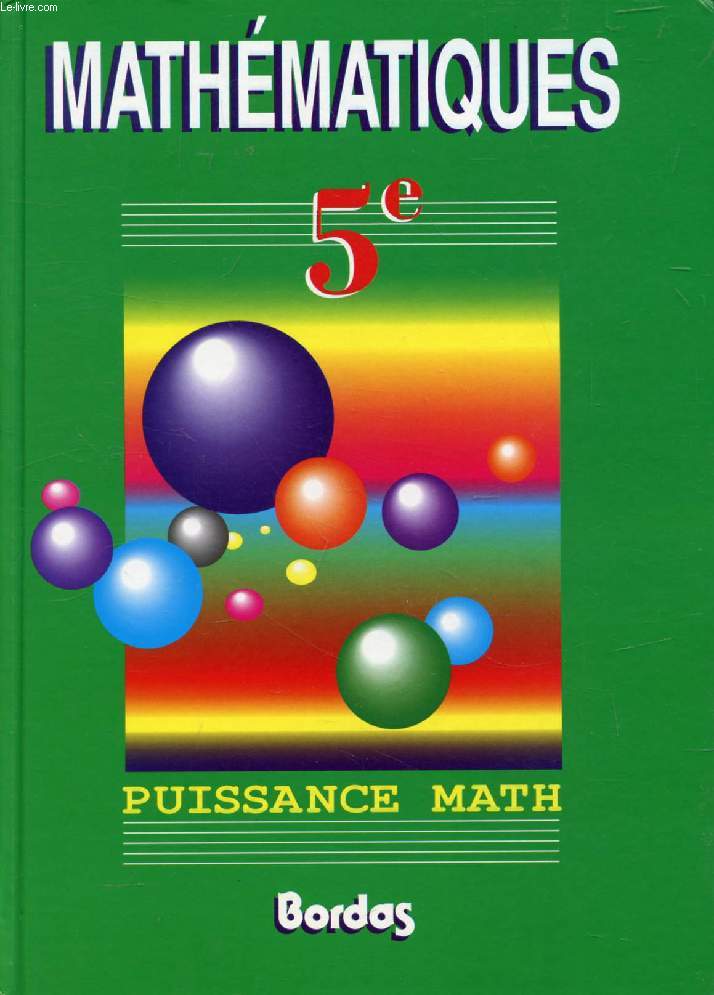 MATHEMATIQUES, PUISSANCE MATH, 5e