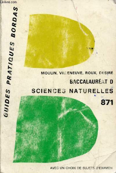 SCIENCES NATURELLES, CLASSE TERMINALE D