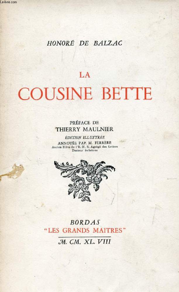 LA COUSINE BETTE (LES GRANDS MAITRES)