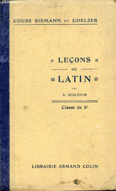 LECONS DE LATIN, CLASSE DE 5e