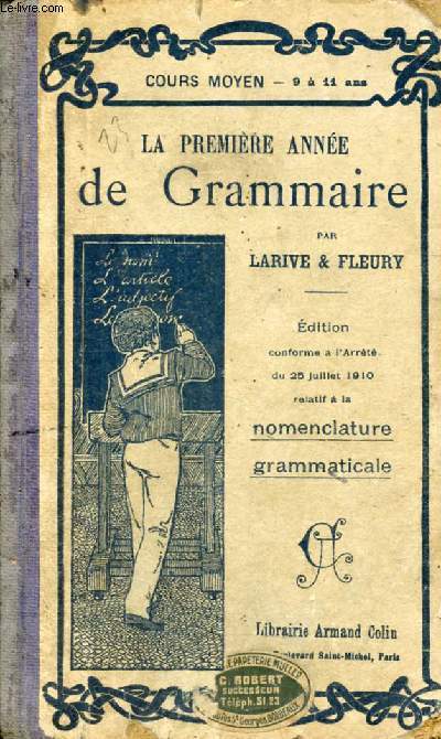 LA PREMIERE ANNEE DE GRAMMAIRE