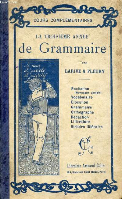 LA TROISIEME ANNEE DE GRAMMAIRE