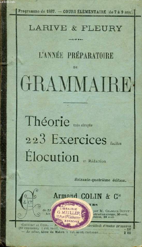 L'ANNEE PREPARATOIRE DE GRAMMAIRE