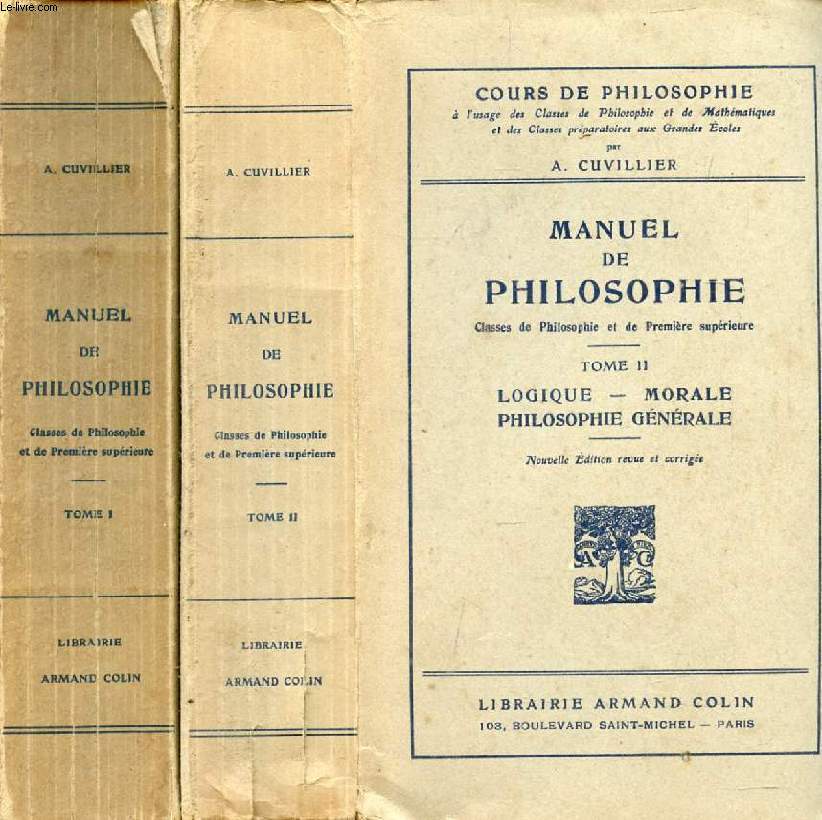 MANUEL DE PHILOSOPHIE, 2 TOMES