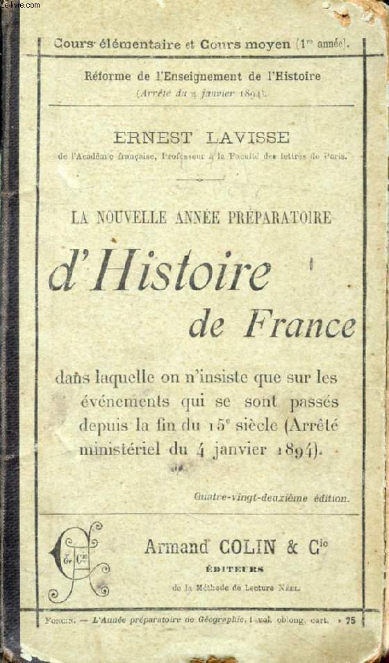 LA NOUVELLE ANNEE PREPARATOIRE D'HISTOIRE DE FRANCE