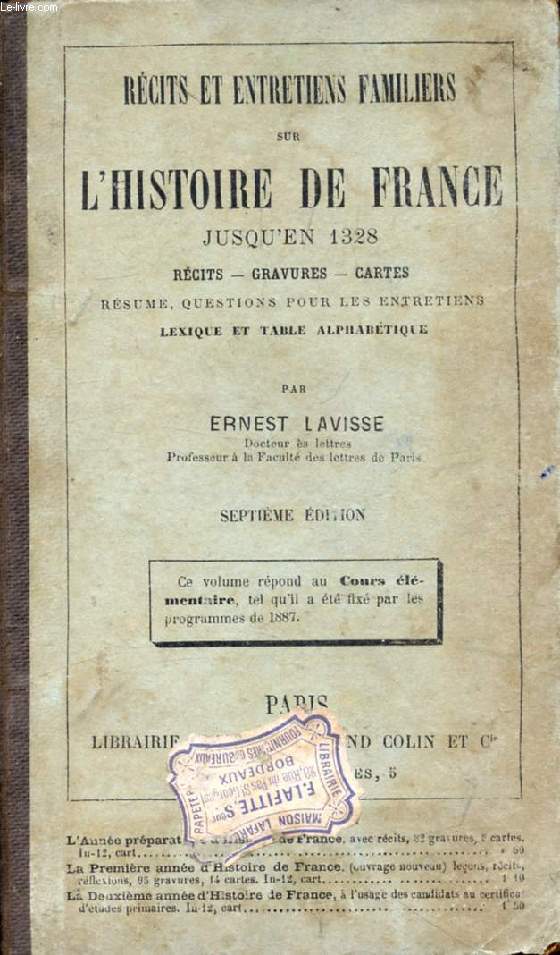 RECITS ET ENTRETIENS FAMILIERS SUR L'HISTOIRE DE FRANCE, JUSQU'EN 1328