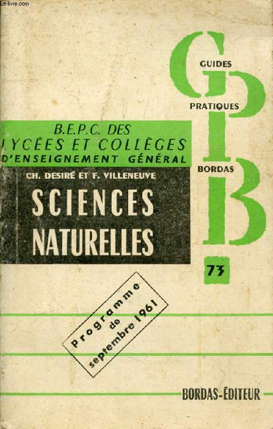 SCIENCES NATURELLES AU BEPC