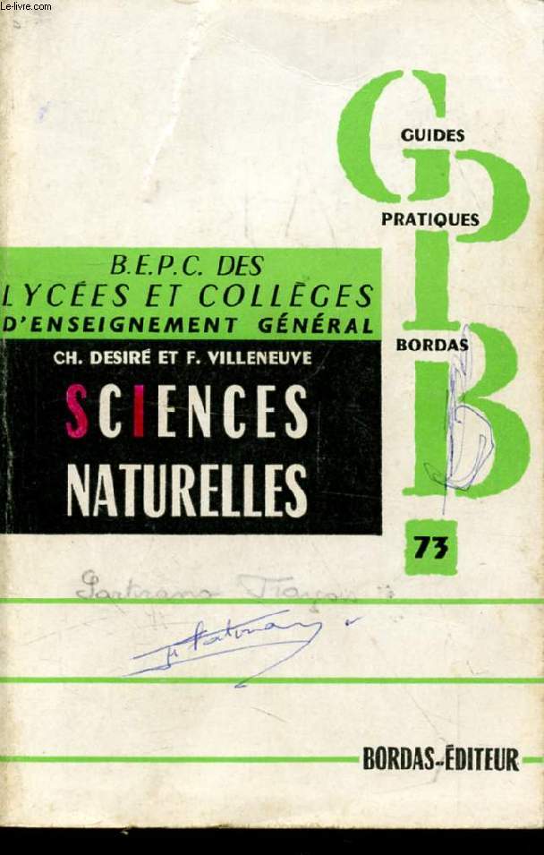 SCIENCES NATURELLES AU BEPC