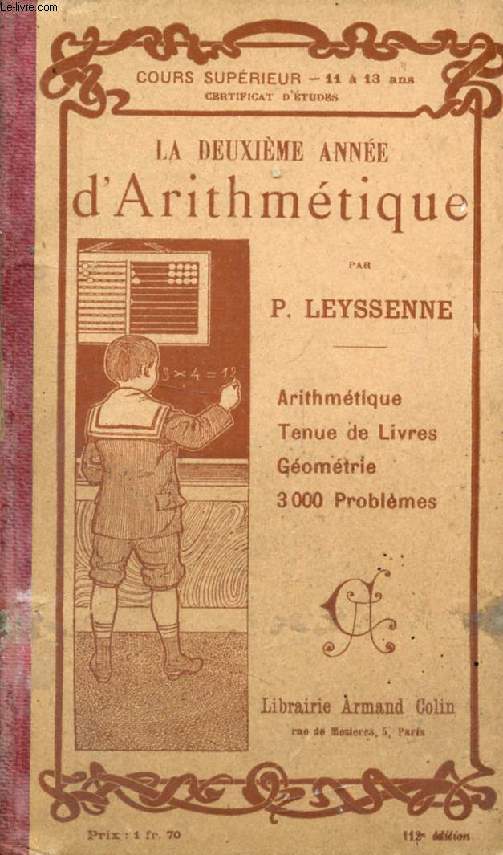 LA DEUXIEME ANNEE D'ARITHMETIQUE, COURS SUPERIEUR
