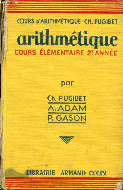 ARITHMETIQUE, COURS ELEMENTAIRE 2e ANNEE