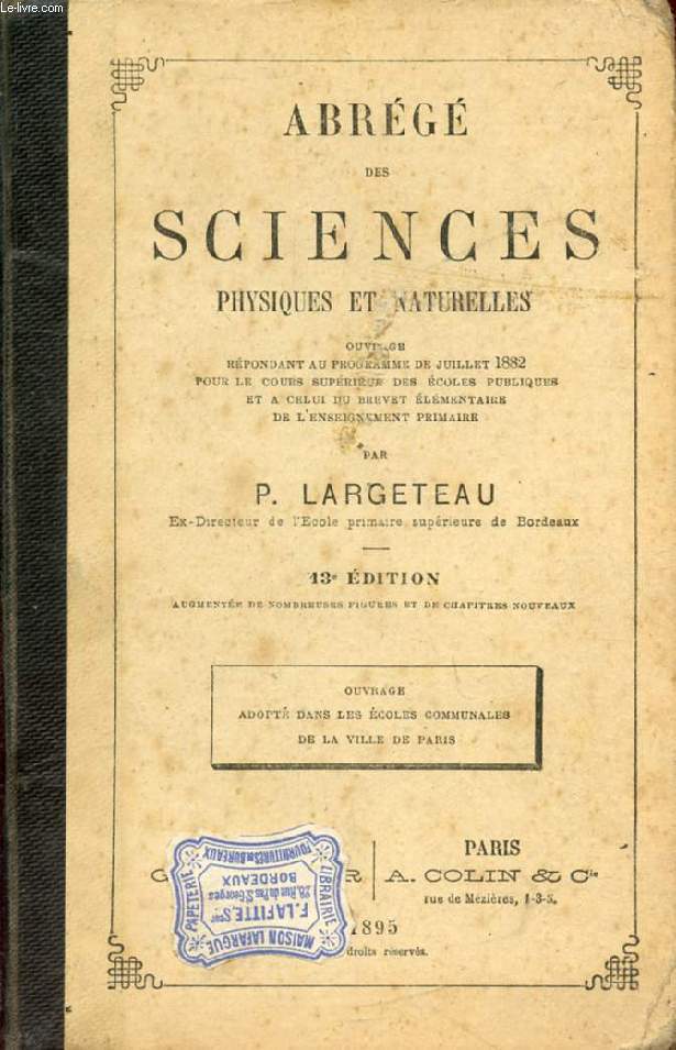 ABREGE DES SCIENCES PHYSIQUES ET NATURELLES