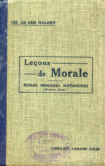 LECONS DE MORALE (1re ANNEE)