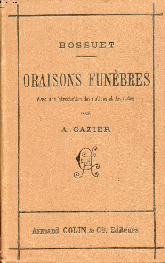 ORAISONS FUNEBRES DE BOSSUET