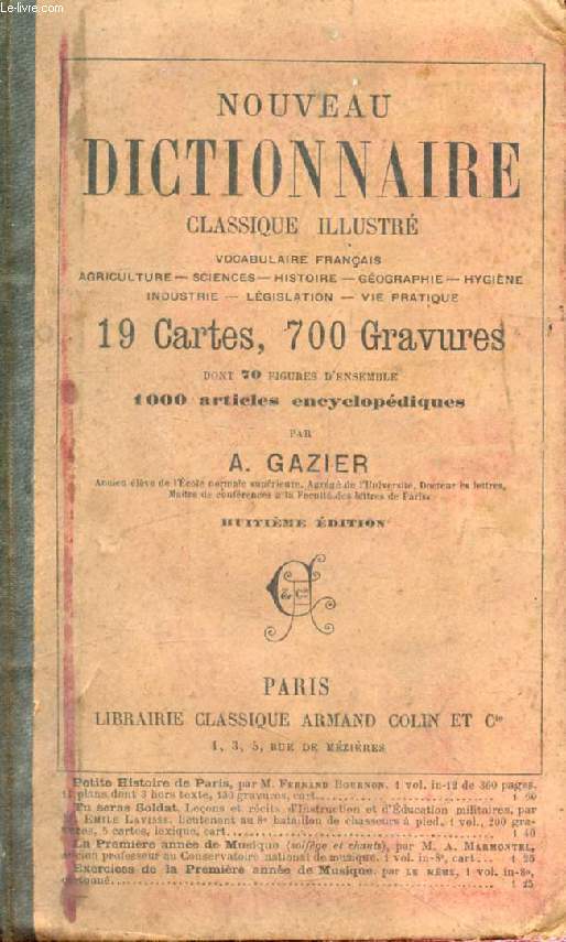 NOUVEAU DICTIONNAIRE CLASSIQUE ILLUSTRE