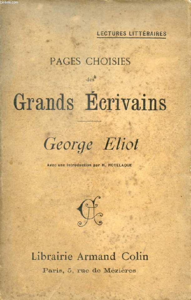 PAGES CHOISIES DES GRANDS ECRIVAINS, GEORGE ELIOT