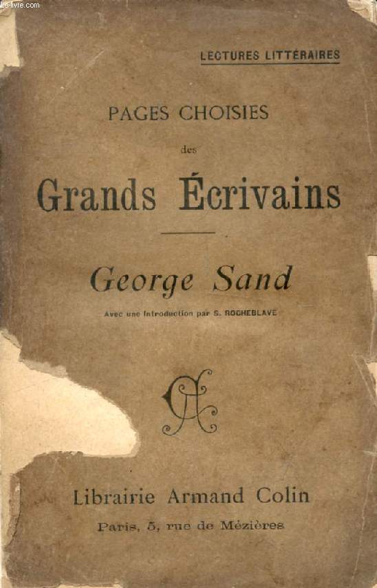 PAGES CHOISIES DES GRANDS ECRIVAINS, GEORGE SAND