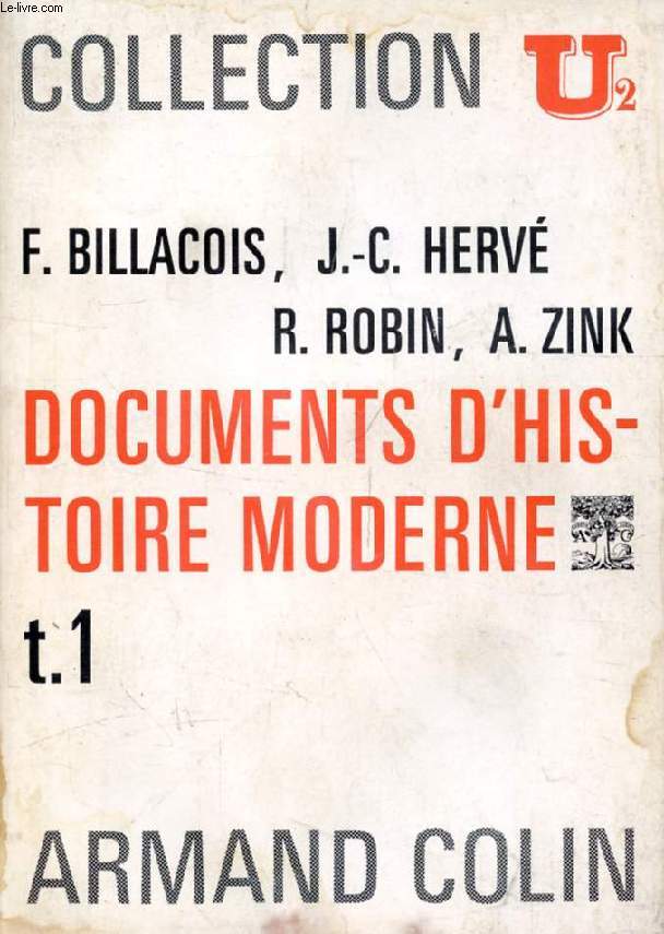 DOCUMENTS D'HISTOIRE MODERNE, TOME 1