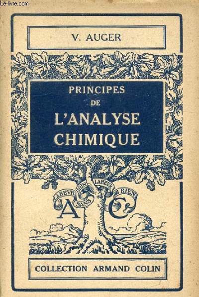 PRINCIPES DE L'ANALYSE CHIMIQUE