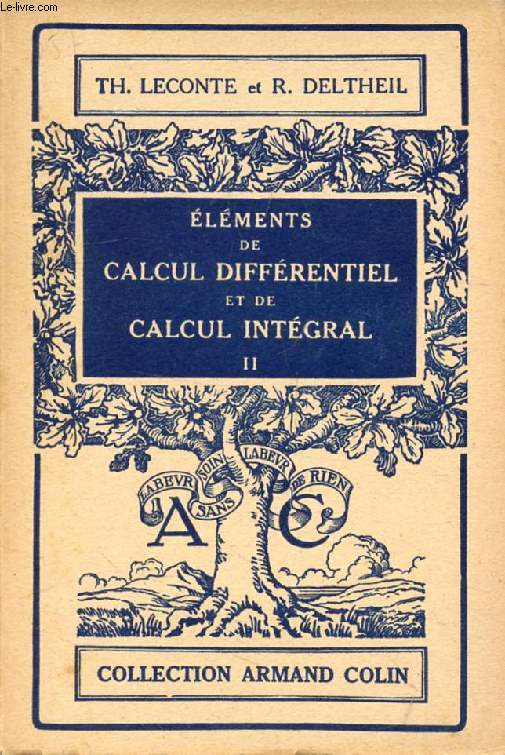 ELEMENTS DE CALCUL DIFFERENTIEL ET DE CALCUL INTEGRAL, TOME II