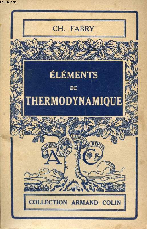 ELEMENTS DE THERMODYNAMIQUE