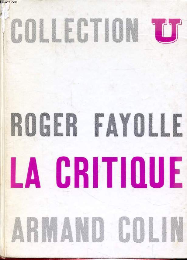 LA CRITIQUE LITTERAIRE