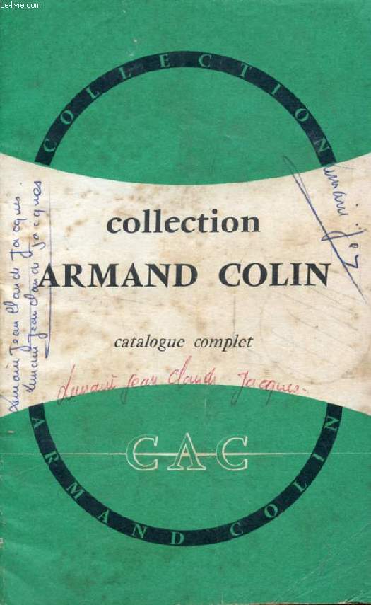 COLLECTION ARMAND COLIN (CATALOGUE COMPLET)