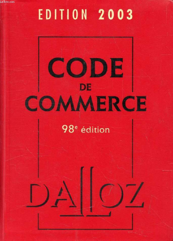 CODE DE COMMERCE