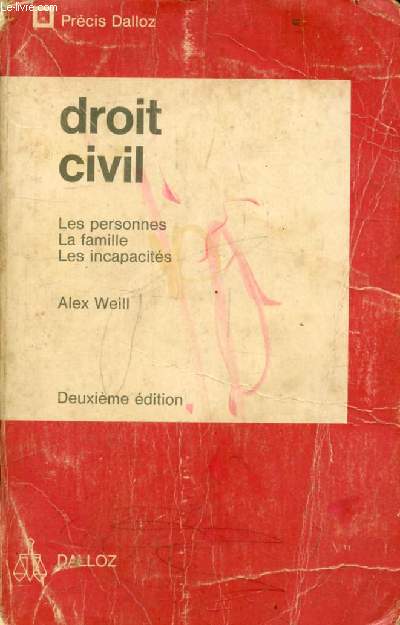 DROIT CIVIL, Les Personnes, La Famille, Les Incapacits