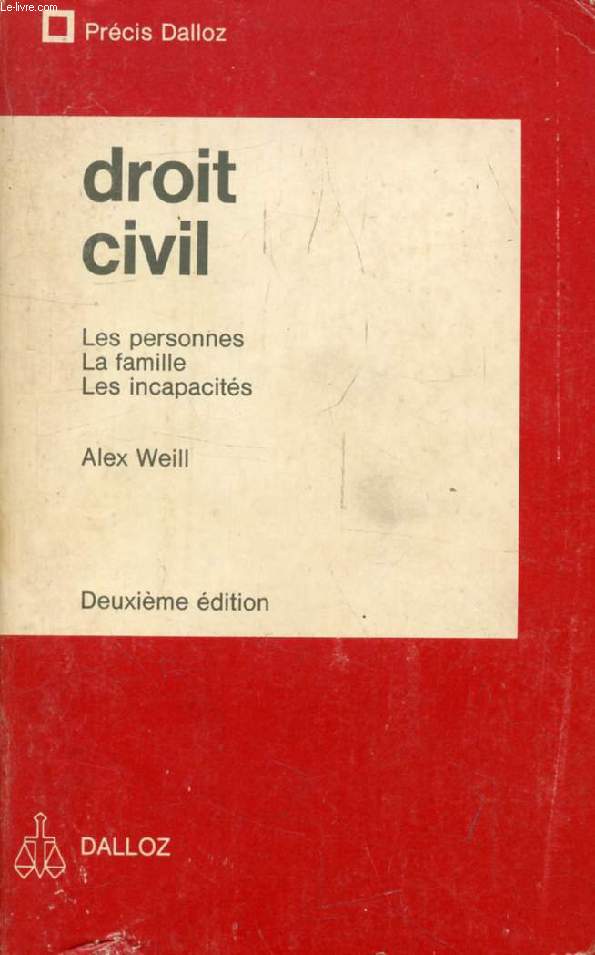 DROIT CIVIL, Les Personnes, La Famille, Les Incapacits