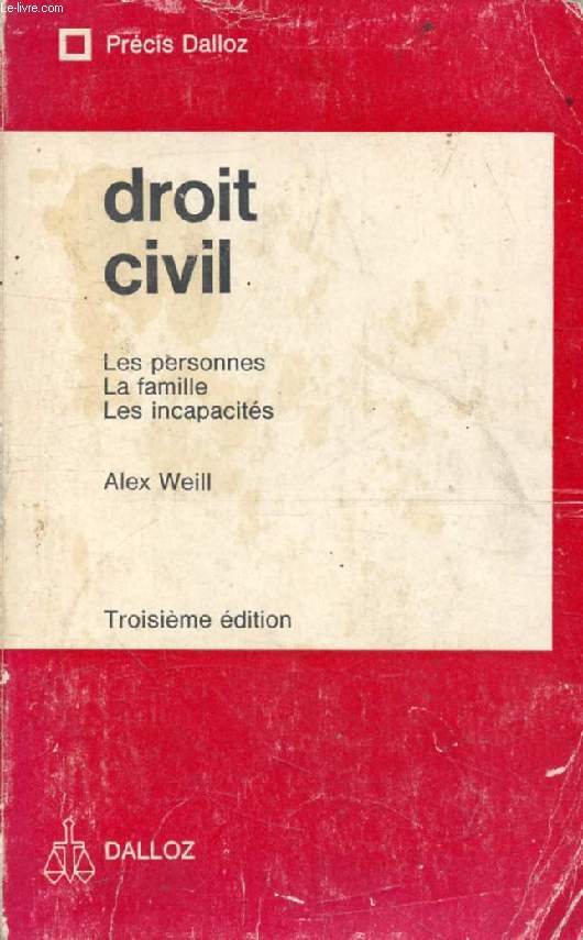 DROIT CIVIL, Les Personnes, La Famille, Les Incapacits