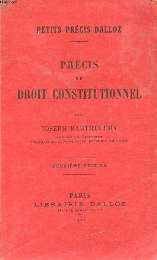 PRECIS DE DROIT CONSTITUTIONNEL