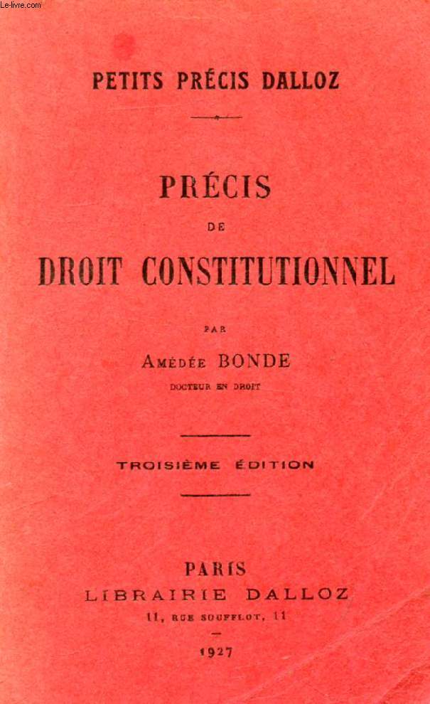 PRECIS DE DROIT CONSTITUTIONNEL