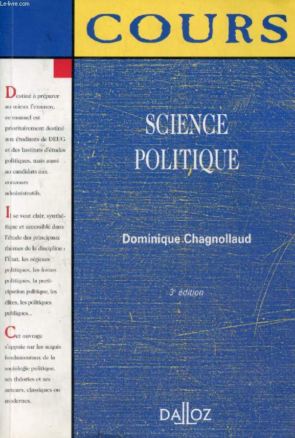 SCIENCE POLITIQUE, ELEMENTS DE SOCIOLOGIE POLITIQUE