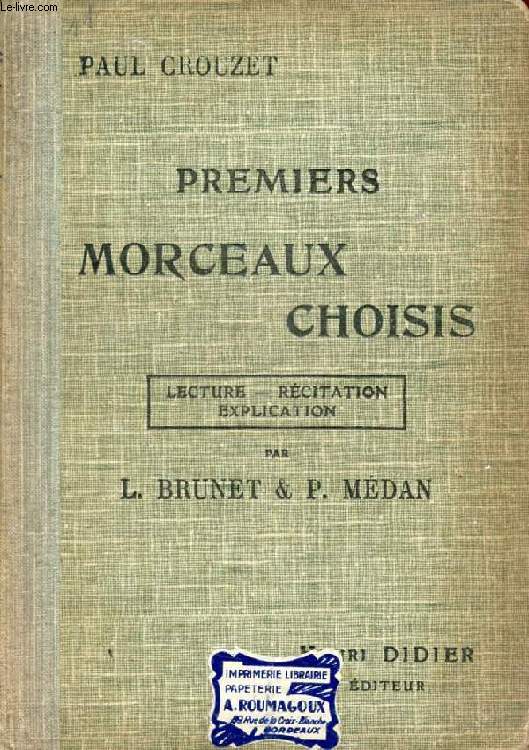 PREMIERS MORCEAUX CHOISIS, CLASSE DE 8e (GARCONS), CLASSES PRIMAIRES (FILLES)