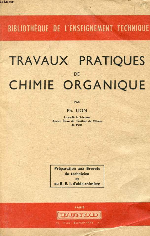 TRAVAUX PRATIQUES DE CHIMIE ORGANIQUE