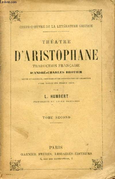 THEATRE D'ARISTOPHANE, TOME II