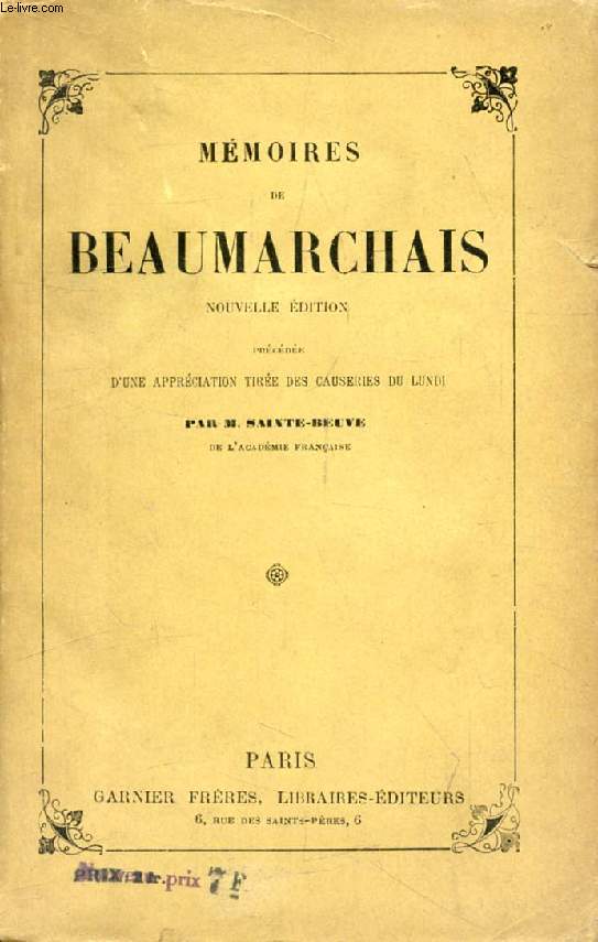 MEMOIRES DE BEAUMARCHAIS DANS L'AFFAIRE GOEZMAN