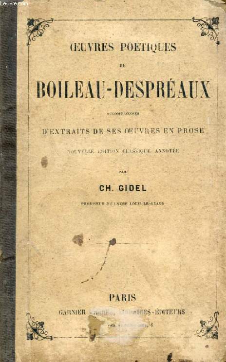 OEUVRES POETIQUES DE BOILEAU-DESPREAUX