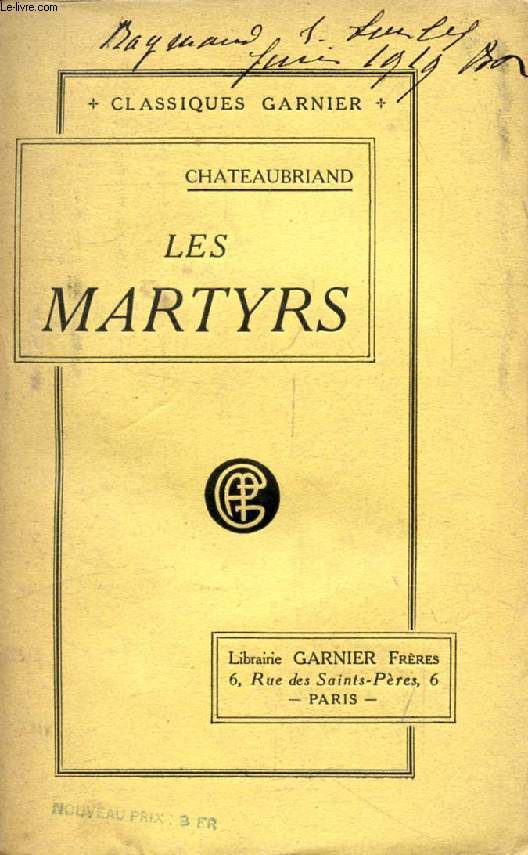 LES MARTYRS, OU LE TRIOMPHE DE LA RELIGION CHRETIENNE