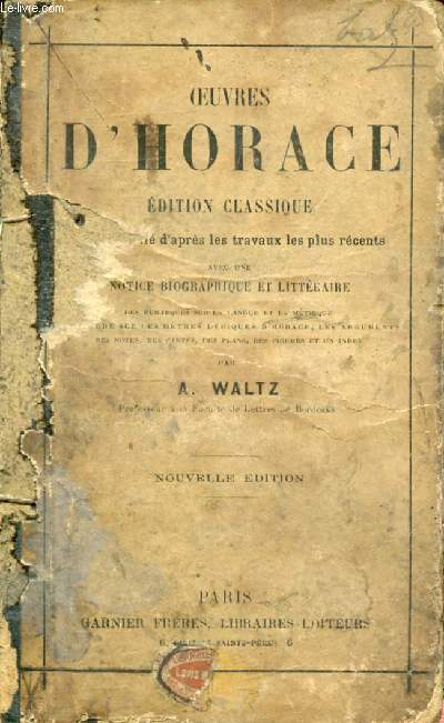 OEUVRES D'HORACE, Edition Classique